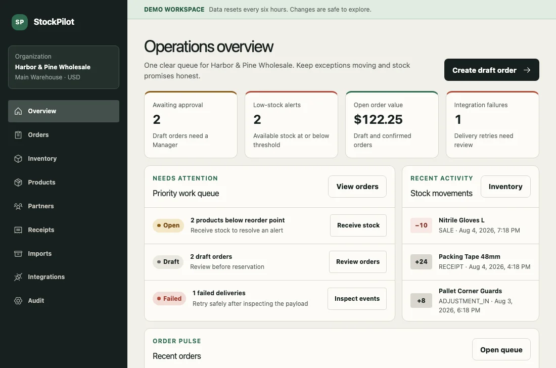 StockPilot dashboard
